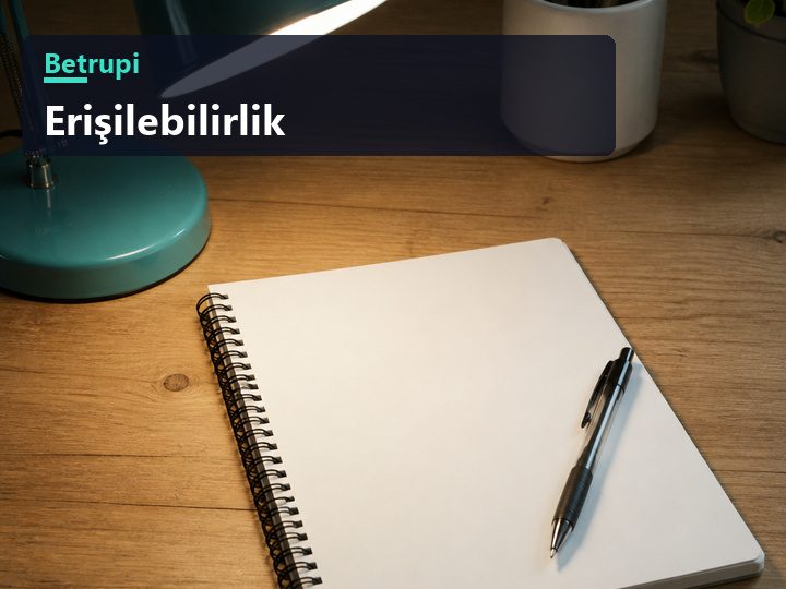 BetRupi erişilebilirlik panelinde renk paleti, yazı tipi boyutu ve hareket azaltma seçeneklerinin görüldüğü ayar ekranı