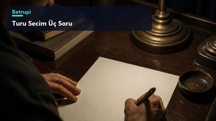 Vakit, sesli sohbet tercihi ve rekabet isteği sorularının üç sütun halinde gösterildiği tür seçim şeması