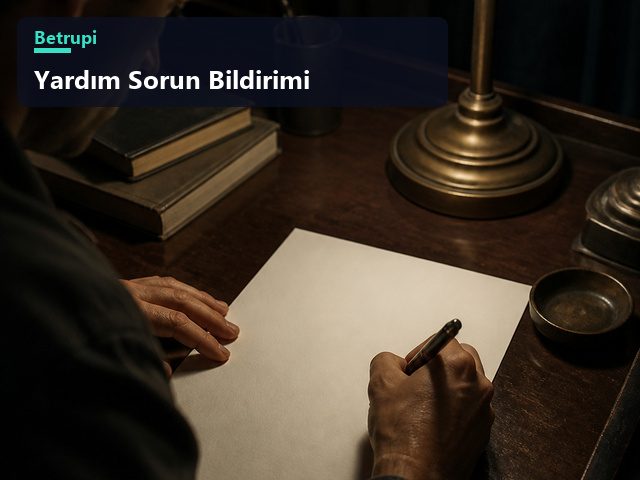 Destek talebine yazılacak oyun adı, tarih, cihaz ve hata mesajı bilgilerini gösteren rehber görseli